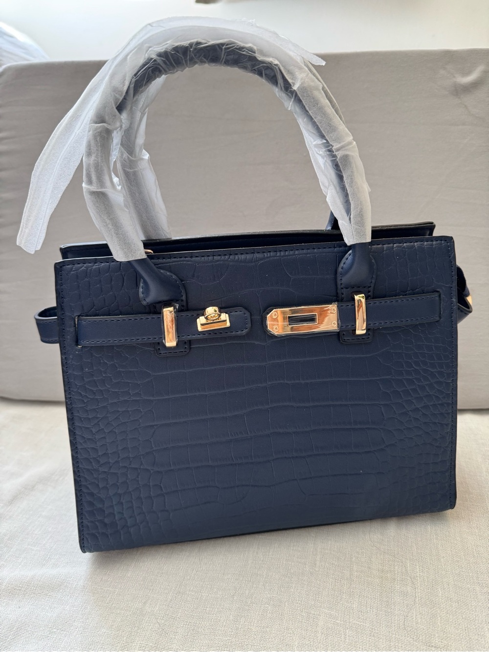 Love luxury style handbag blue crocodile leather - BRAND NEW with shoulder strap - Picture 5 of 10